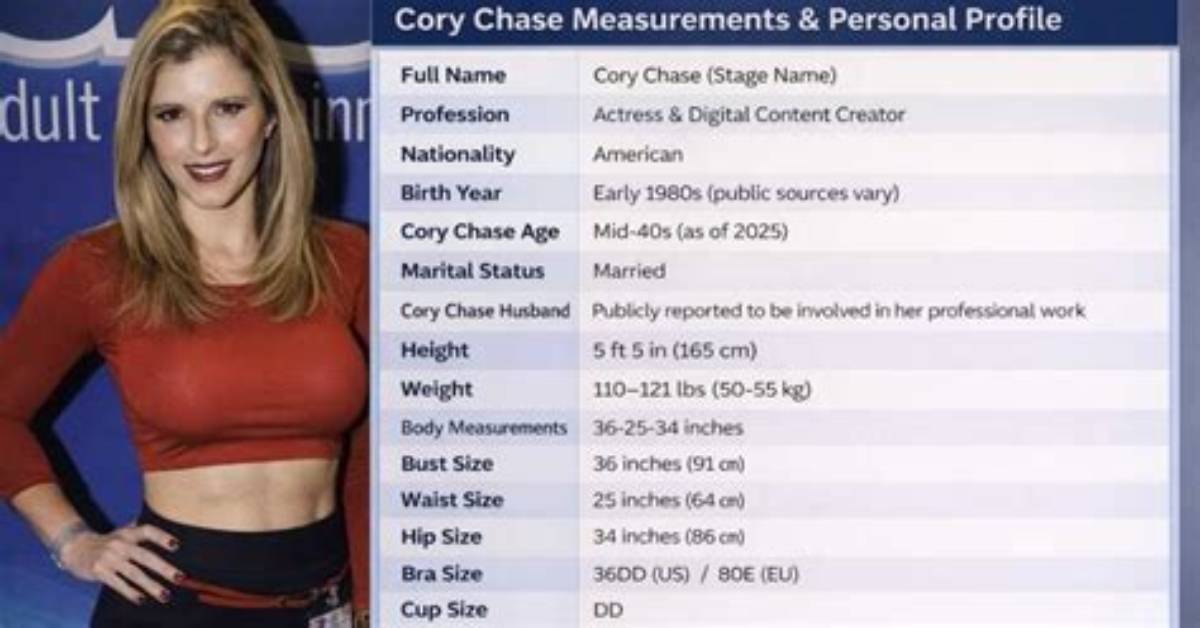Cory Chase Height Weight Net