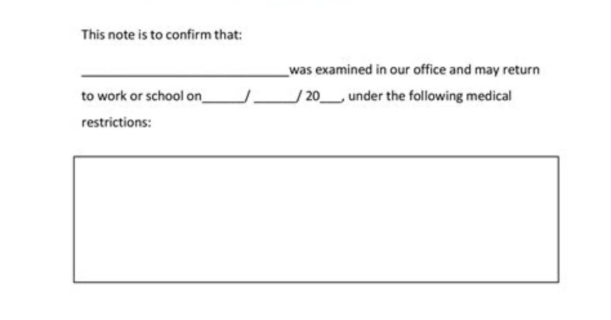 Doctors Note Templates ·