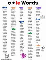 List of Words Ending with 'Cle' |