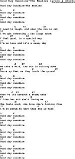 The Beatles Good Day Sunshine Lyrics